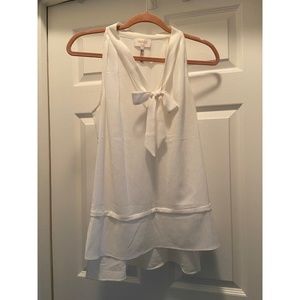 White Front Tie Top